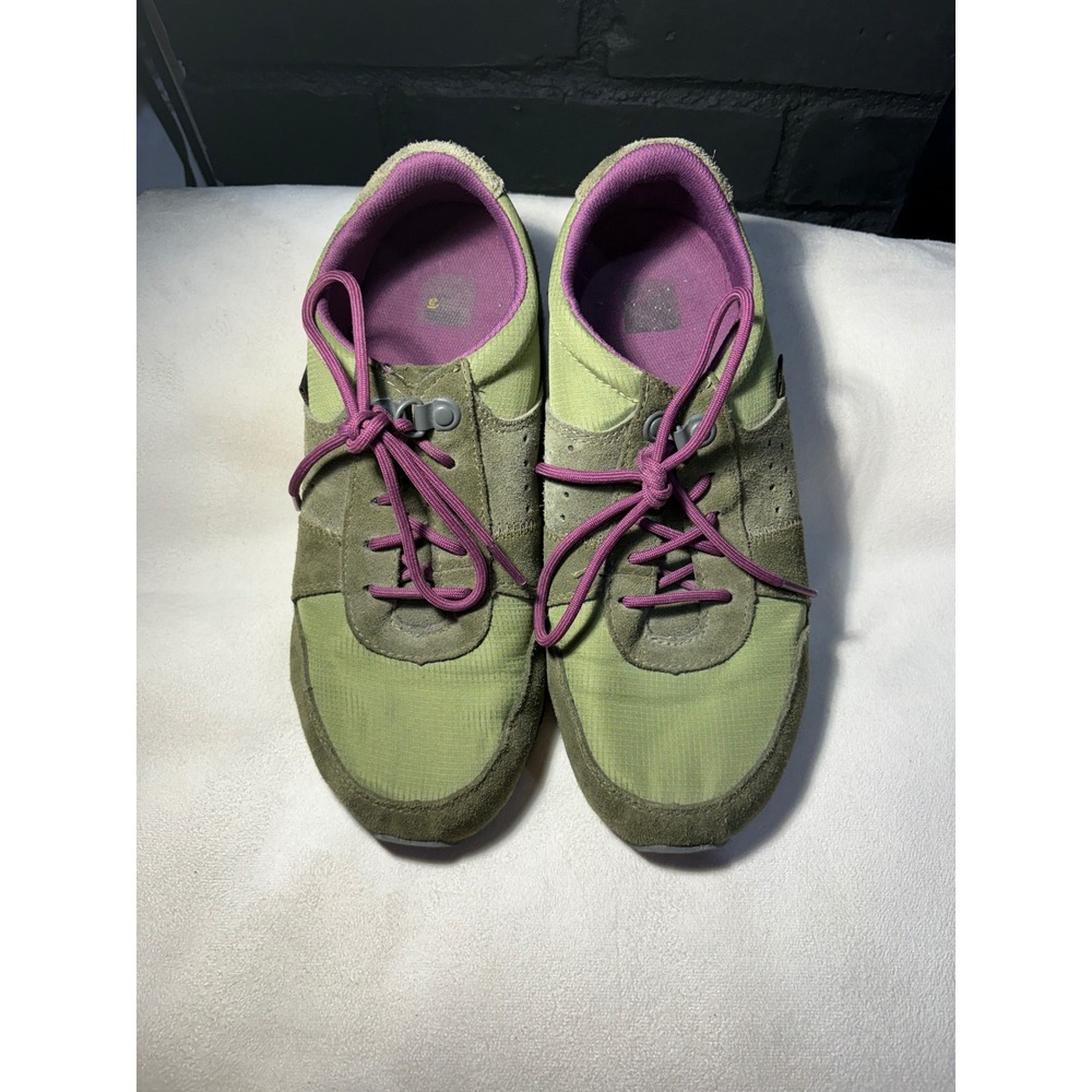 Teva Freewheel Olive Green Suede Ripstop Sneakers Women 9 Purple Accents 1008243